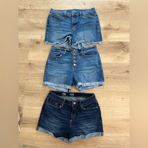a.n.a Women's Triple Denim Shorts Set - Light to Dark Blue Washes